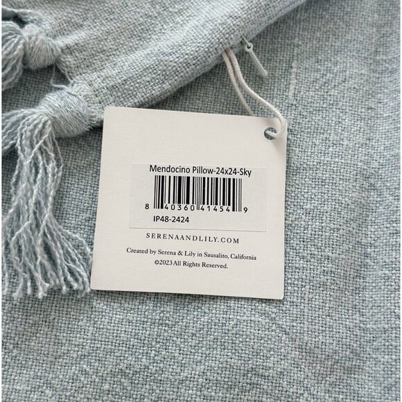 NEW Serena & Lily Mendocino Pillow Cover (24” SQ)-Sky Blue - Picture 2 of 2